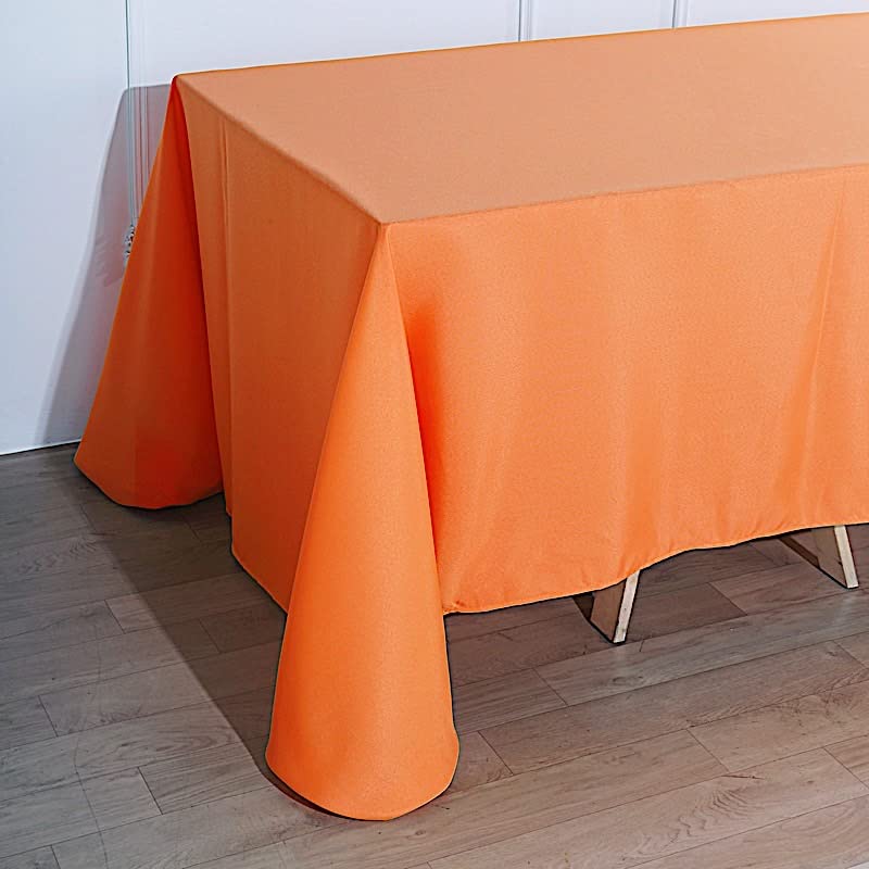 Balsacircle 90X132-Inch Orange Rectangle Polyester Tablecloth Table Cover Linens For Wedding Party Events Kitchen Dining